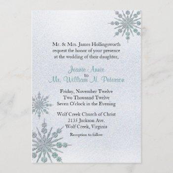 Small Crystal Snowflakes Winter Wedding Front View