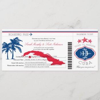 Small Cuba Boarding Pass Wedding Front View
