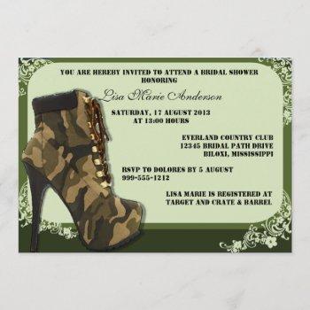 Small Custom Camouflage Military Baby Shower Invites Front View