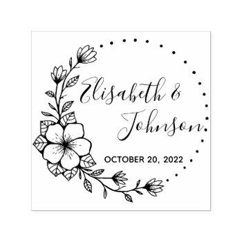 Small Custom Wedding Self-inking Stamp Front View