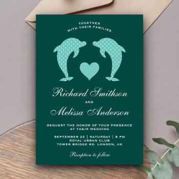 Small Cute Elegant Romantic Dolphins Wedding Front View