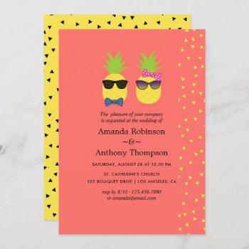 cute exotic tropical summer beach wedding invitation