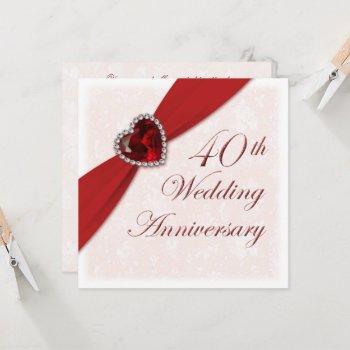 Small Damask 40th Wedding Anniversary Front View