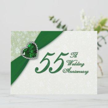 Small Damask 55th Wedding Anniversary Front View