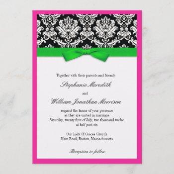 Small Damask With Green And Pink Wedding Front View
