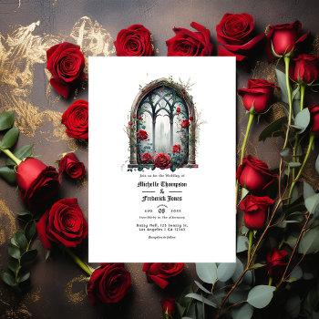 dark fantasy castle window gothic wedding qr code invitation