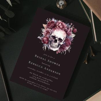 Small Dark Moody Floral Skull Gothic Baby Shower Front View