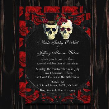 Small Day Of The Dead Bride And Groom Wedding Front View