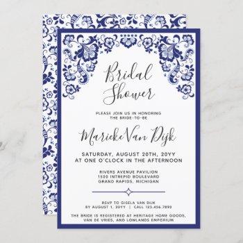 delfts blauw | delft blue dutch bridal shower invitation