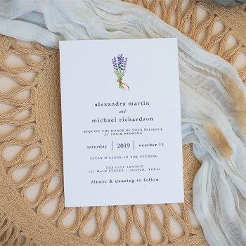 delicate french lavender wedding invitation