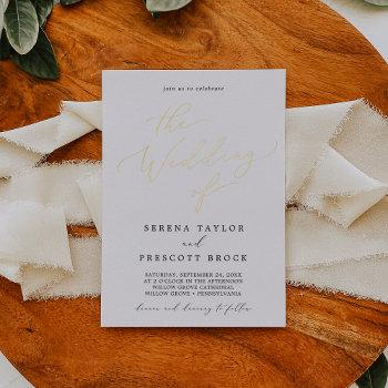 delicate gold foil and black the wedding of foil invitation
