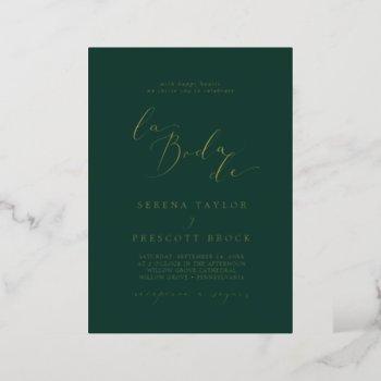 delicate gold foil | emerald la boda de wedding foil invitation