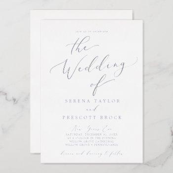 delicate silver foil new years eve details wedding foil invitation