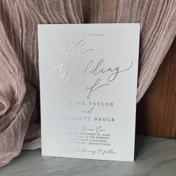 delicate silver foil new years eve details wedding foil invitation