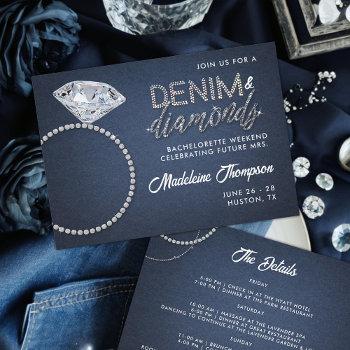 Small Denim Diamonds Wedding Ring Bachelorette Itinerary Front View