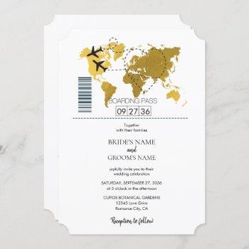 destination boarding pass wedding invitation