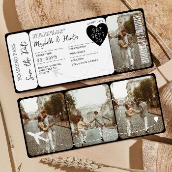 Small Destination Wedding Boarding Pass Plane Ticket Front View