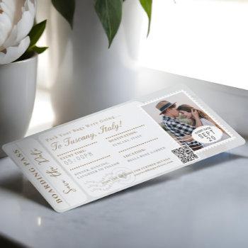 Small Destination Wedding Boarding Pass Plane Ticket Front View