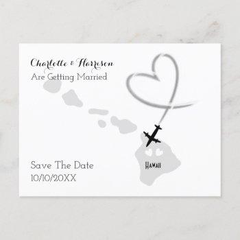 destination weddings hawaii save the date announcement postcard