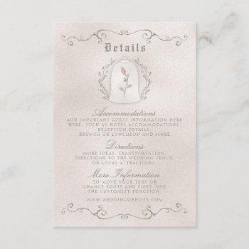 details card | elegant rose of beauty wedding