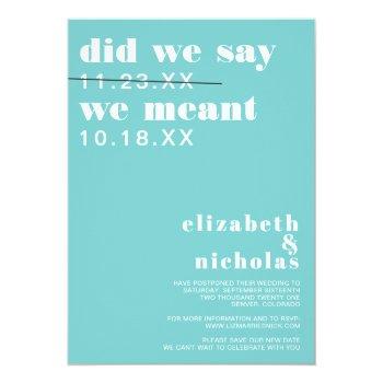 Small Did We Say | Change The Date Wedding Announcement Front View