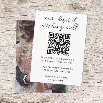 Small Digital Wishing Well Qr Code Wedding Registry Encl Enclosure Card Front View