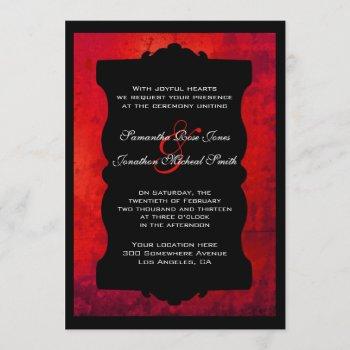Small Distressed Red Black Gothic Wedding Front View