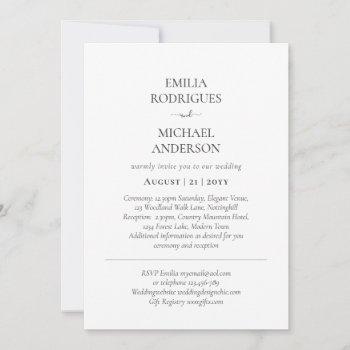 doubles sided bilingual text only wedding boda     invitation