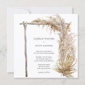 Small Dried Grass Pampas Wedding Arch Front View