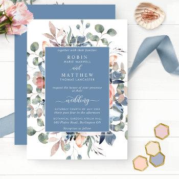 Small Dusty Blue Blissful Floral And Greenery Wedding Front View