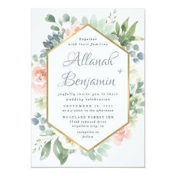 Small Dusty Blue Blush Succulent Floral Garden Wedding Front View
