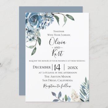 Small Dusty Blue Botanical Wedding Front View
