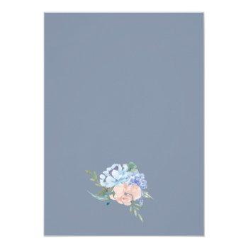 Small Dusty Blue Floral Diamond Monogram Wedding Back View