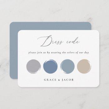 Small Dusty Blue, Gray, Beige Wedding Color Palette Front View