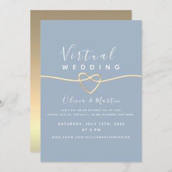 dusty blue virtual wedding invitation