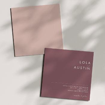 dusty boho | purple and rose square invitation