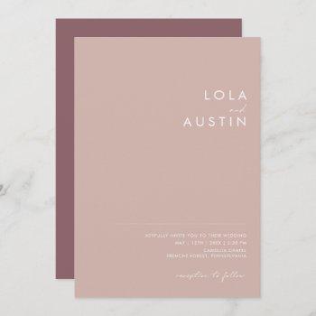 dusty boho | rose and purple all in one wedding invitation