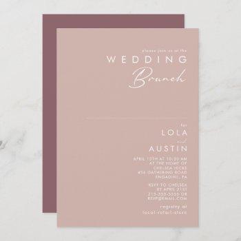 dusty boho | rose and purple wedding brunch invitation