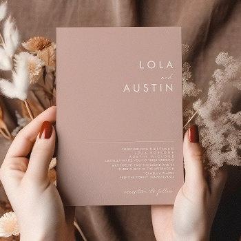 dusty boho | rose and purple wedding invitation