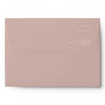 dusty boho | rose and purple wedding invitation envelope