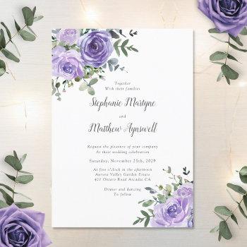 Small Dusty Purple Floral Botanical Wedding Front View