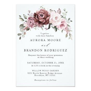 Small Dusty Rose Pink Peach Floral Wedding Front View