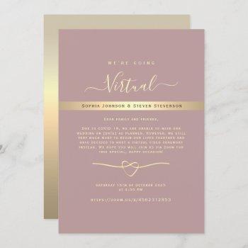 dusty rose virtual wedding invitation