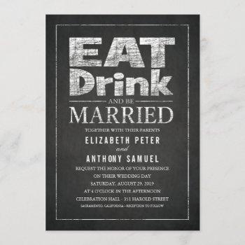 Small Eat Drink And Be Married Unique Creative Wedding Front View