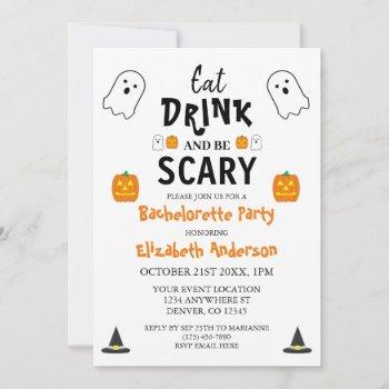 Small Eat, Drink And Be Scary Halloween Bachelorette Front View