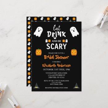 eat, drink and be scary halloween bridal shower  invitation