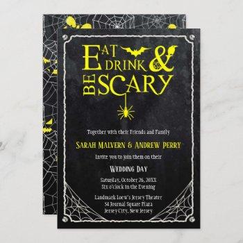 eat, drink and be scary halloween wedding invite