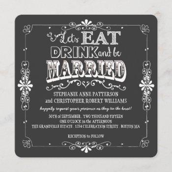 Small Eat, Drink & Be Married Chalkboard Style Wedding Front View