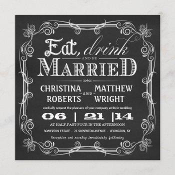 Small Eat Drink Be Married Square Wedding Front View