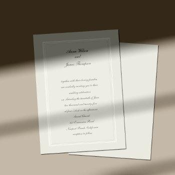 ecru dreams simple elegant traditional wedding invitation